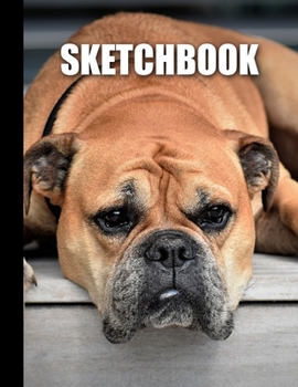 Sketchbook: Dog Cover Design | White Paper | 120 Blank Unlined Pages | 8.5" X 11" | Matte Finished Soft Cover