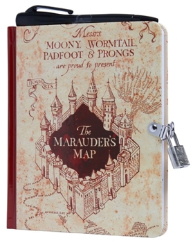 Hardcover Harry Potter: Marauder's Map Invisible Ink Lock & Key Diary [With Pens/Pencils] Book