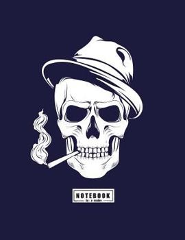 Notebook: Skull on dark blue cover and Dot Graph Line Sketch pages, Extra large (8.5 x 11) inches, 110 pages, White paper, Sketch, Draw and Paint