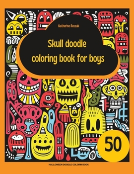 Paperback Skull doodle coloring book for boys: Halloween DOODLE colorin book