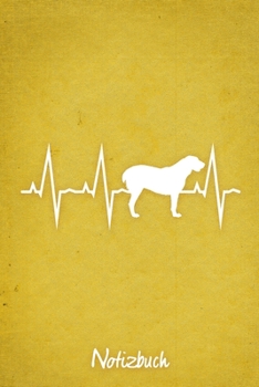 Notizbuch: Gelbes kariertes Alabai Herzschlag Hunde Notizheft ca DIN A5 weiß kariert 110 Seiten (German Edition)