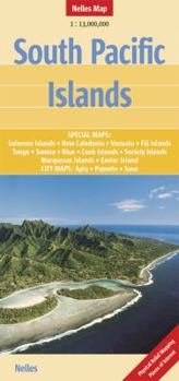 Map South Pacific Islands Nelles Map (English, French and German Edition) Book