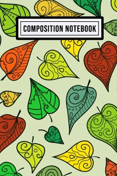 Paperback Leaf Wide Ruled Composition Notebook: Leaf Blank College Ruled Composition Notebook - 110 Pages - Pocket Size 6x9 Book
