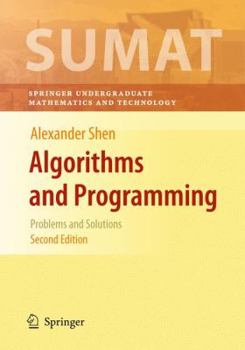 Hardcover Algorithms and Programming: Problems and Solutions Book