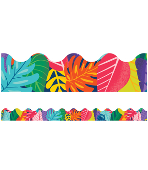 Misc. Supplies One World Colorful Leaves Scalloped Bulletin Board Borders Book