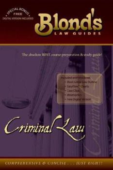 Paperback Criminal Law (Blond's Law Guides Criminal Law) Book