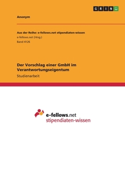 Paperback Der Vorschlag einer GmbH im Verantwortungseigentum [German] Book