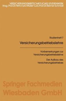 Paperback Vorbemerkungen Zur Versicherungsbetriebslehre [German] Book