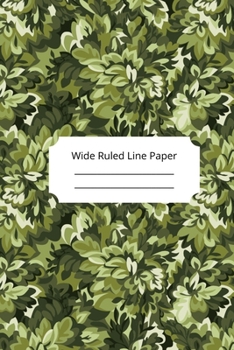 Paperback Camouflage Art Theme Wide Ruled Line Paper Book