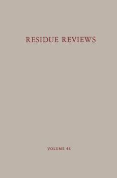 Hardcover Residue Reviews: Residues of Pesticides and Other Contaminants in the Total Environment Book