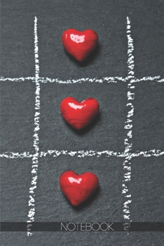 Paperback Notebook: Heart Tic tac toe on Chalkboard [110 pages]: Heart Tic tac toe on Chalkboard Book