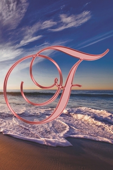 F Journal: A Monogram F Initial Capital Letter Notebook For Writing And Notes: Great Personalized Gift For All First, Middle, Or Last Names (Red Gold Sunset Beach Print)