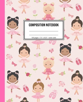 Paperback Composition Notebook: Pink Ballerina Notebook For Girls Book