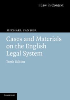 Paperback Cases and Materials on the English Legal System Book