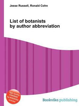 Paperback List of Botanists by Author Abbreviation Book