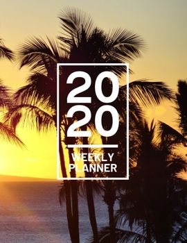 Paperback 2020 Weekly Planner: Hawaii Palm Tree 52 Week Journal 8.5 x 11 inches for Women, Academic Organizer Monthly Calendar Scheduler Appointment Book