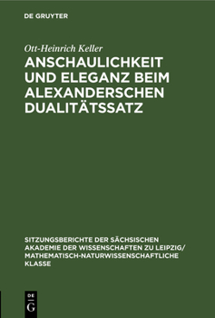 Hardcover Anschaulichkeit Und Eleganz Beim Alexanderschen Dualitätssatz [German] Book