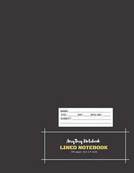 Paperback Lined Notebook - AmyTmy Notebook - 100 pages - 8.5 x 11 inch - Matte Cover Book