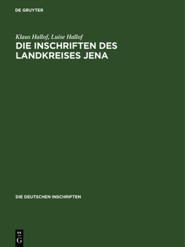 Hardcover Die Inschriften des Landkreises Jena [German] Book