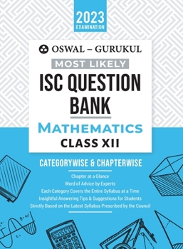 Paperback Oswal - Gurukul Mathematics Most Likely Question Bank: ISC Class 12 for 2023 Exam Book