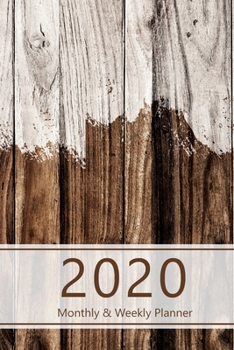2020 Monthly & Weekly Planner: Hourly appointment planner. 7 full daily columns. Schedule, arrange, plan events. Monday start week. 9.0" x 6.0". Portable. (Colored wood look, brown. Soft matte cover).