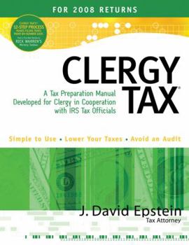 Paperback Clergy Tax: For 2008 Returns Book