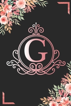 G: Watercolor Flower & Marbel - Motivational and Inspirational Trendy Monogram Initial Letter Women & Girls Coworker Office Funny Notebook Wide Ruled ... Idea in Holidays Birthday Or Anniversary 2020