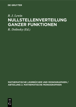 Hardcover Nullstellenverteilung Ganzer Funktionen [German] Book