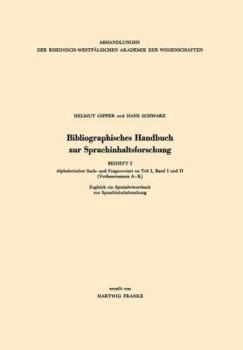 Paperback Bibliographisches Handbuch Zur Sprachinhaltsforschung [German] Book