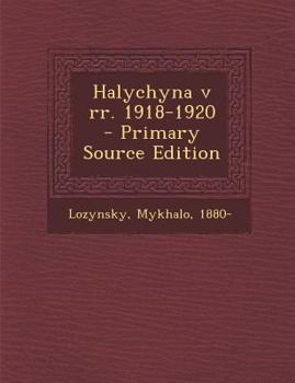 Paperback Halychyna v rr. 1918-1920 - Primary Source Edition Book