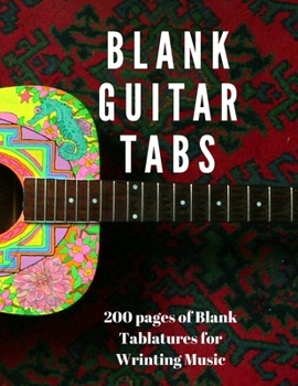 Paperback Blank Guitar Tabs: 200 Pages of Guitar Tablatures with Six 6-line Staves and 7 blank Chord diagrams per page. Write Your Own Music. Music Book