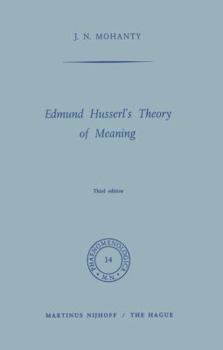 Paperback Edmund Husserl's Theory of Meaning Book