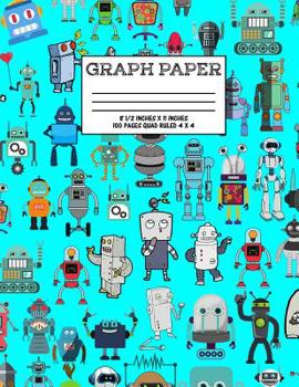 Graph Paper: Notebook Cute Robot Robotic Pattern Cyan Cover Graphing Paper Composition Book Cute Pattern Cover Graphing Paper Composition Book