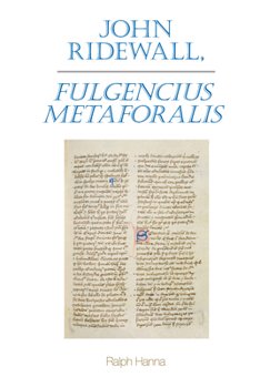 Paperback John Ridewall, Fulgentius Metaforalis Book