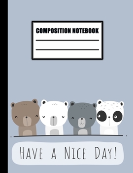Composition notebook: Pretty Panda College Ruled Notebook for School, University and College. Nifty Lined Journal for Students, Kids and Teens for Writing & Notes