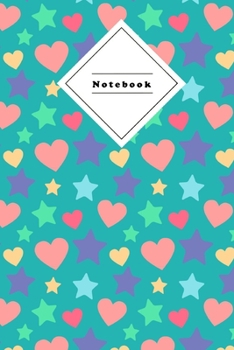 Notebook: Composition Notebook Wide Ruled | For School, Teacher, Students, Pupils | 120 Sheets Wide Ruled Paper | Cute Heart and Stars GreenDesignCover