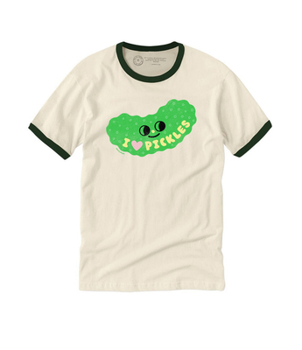 Suzy Ultman: I Heart Pickles Unisex Ringer T-Shirt Small