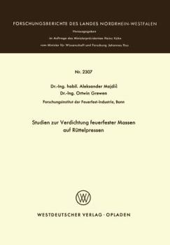 Paperback Studien Zur Verdichtung Feuerfester Massen Auf Rüttelpressen [German] Book