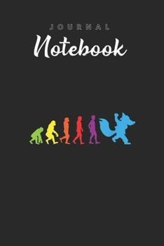 Journal Notebook: Furry  Human Evolution Fursona Women Men Kids S Spitural Blank Pages Rule Lined Journal Notebook with Black Cover Size 6in x 9in  x120 Pages for Kids or Men and Women to Write in