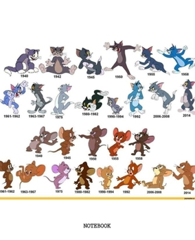 Notebook: Tom and Jerry Cartoon Soft Glossy Cover College Ruled Lined Pages Book 7.5 x 9.25 Inches 110 Pages