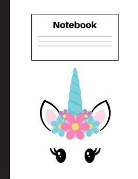 Paperback Notebook: Unicorn Pink Flower, College Rule, Notebook Home Office School Student Teacher Homeschool, 7.4 x 9.7 in, 200 pages for Book