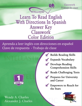 Paperback Learn To Read English With Directions In Spanish Answer Key Classwork: Color Edition Book