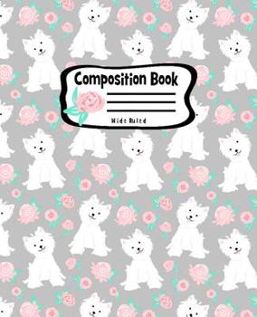 Paperback Composition Book Wide Ruled: Puppy Love Grey Fashion Line Paper Legal Ruled Notebook Writing Book For Elementary Grammar Home School Kids Book