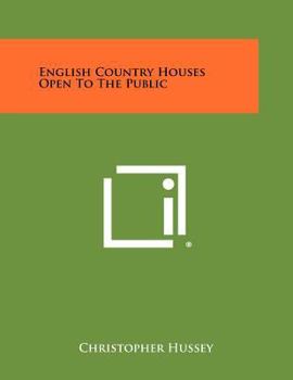 Paperback English Country Houses Open To The Public Book