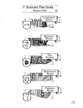 Paperback Endure The Dark - Houses of Old: 5 Fantasy Dungeon Battle Maps with Random Tables for your Tabletop RPG. And How to Draw a Dungeon Map. Book
