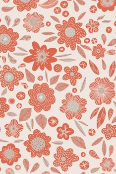 Paperback Notes: A Blank Dot Grid Notebook with Orange Flowers Pattern Cover Art Book