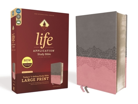 Imitation Leather Niv, Life Application Study Bible, Third Edition, Large Print, Leathersoft, Gray/Pink, Red Letter Edition [Large Print] Book