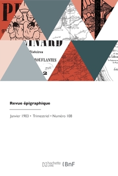 Paperback Revue épigraphique [French] Book