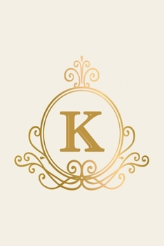 K: monogram initial Letter K - Personalized Initial Monogram Letter K  College Ruled Notebook - 6 x 9 inch Pocket Size: Cute Alphabet Vintage ...