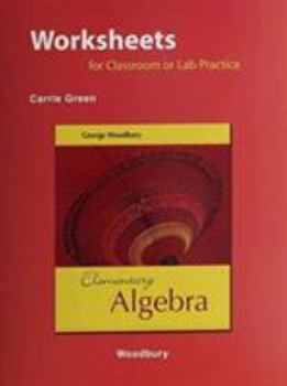 Paperback Worksheets for Classroom or Lab Practice for Elementary Algebra Book